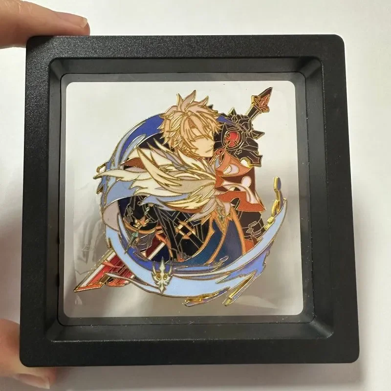 

Genshin Impact Varka Cosplay Anime Game Cartoon Metal Badge Brooch Emblem Accessory Mascot Decor Halloween Gift