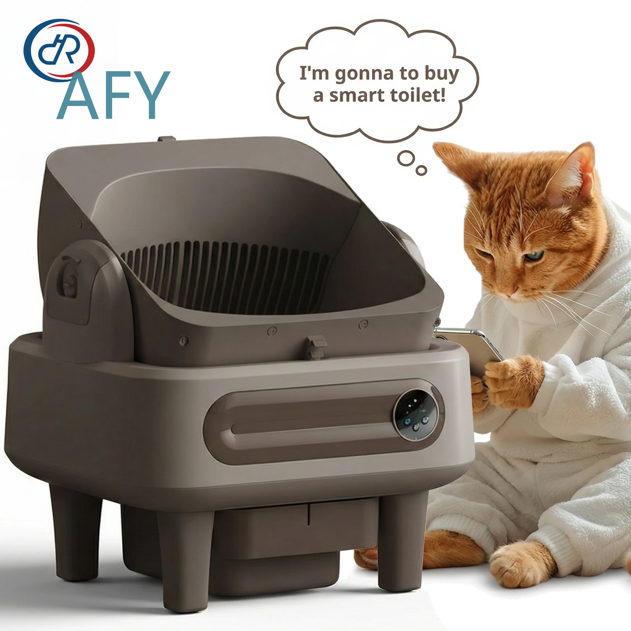 Automatic Cat Litter Box for APP Control Smart Self Cleaning Low Noise Cat Toilet with Dual Safety Sensors for Cats