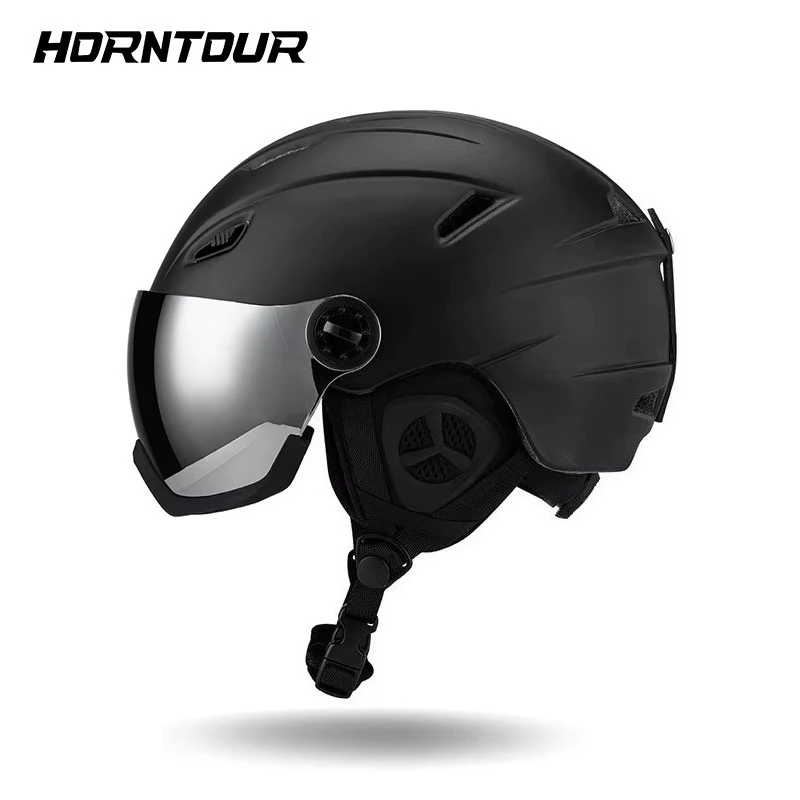 Horntour New Ski Helmet Anti-impact  Cycling Ski Snowboard Sport Helmet with Anti-fog Goggles Adult Outdoor Sports Safety Helmet