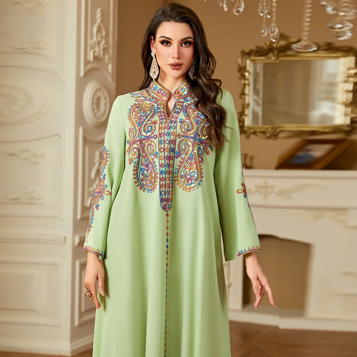 New Luxury Woman Evening Dress Abaya Morocco Embroidery Dubai Elegant Kaftan Eid Ramadan Islam Jalabiya Femme Robe Caftan Gown