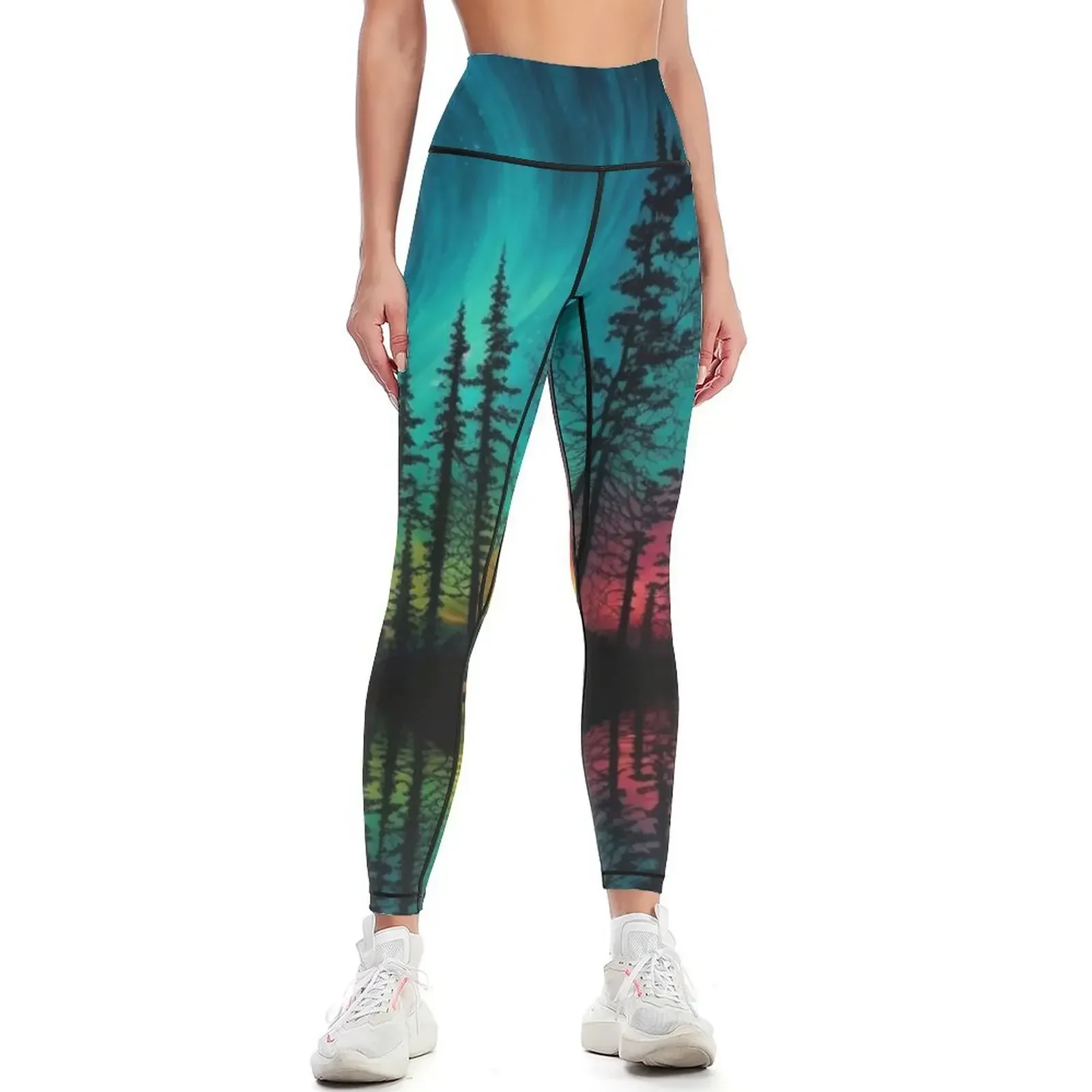 

Aurora Borealis Alaska Leggings Leginsy push up legging pants raises butt Legging sport legging push up Womens Leggings