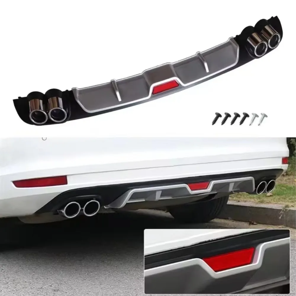 

Car Accessories Universal Rear Bumper Diffuser Lip with Exhaust Tip Car Rear Lip Spoilers