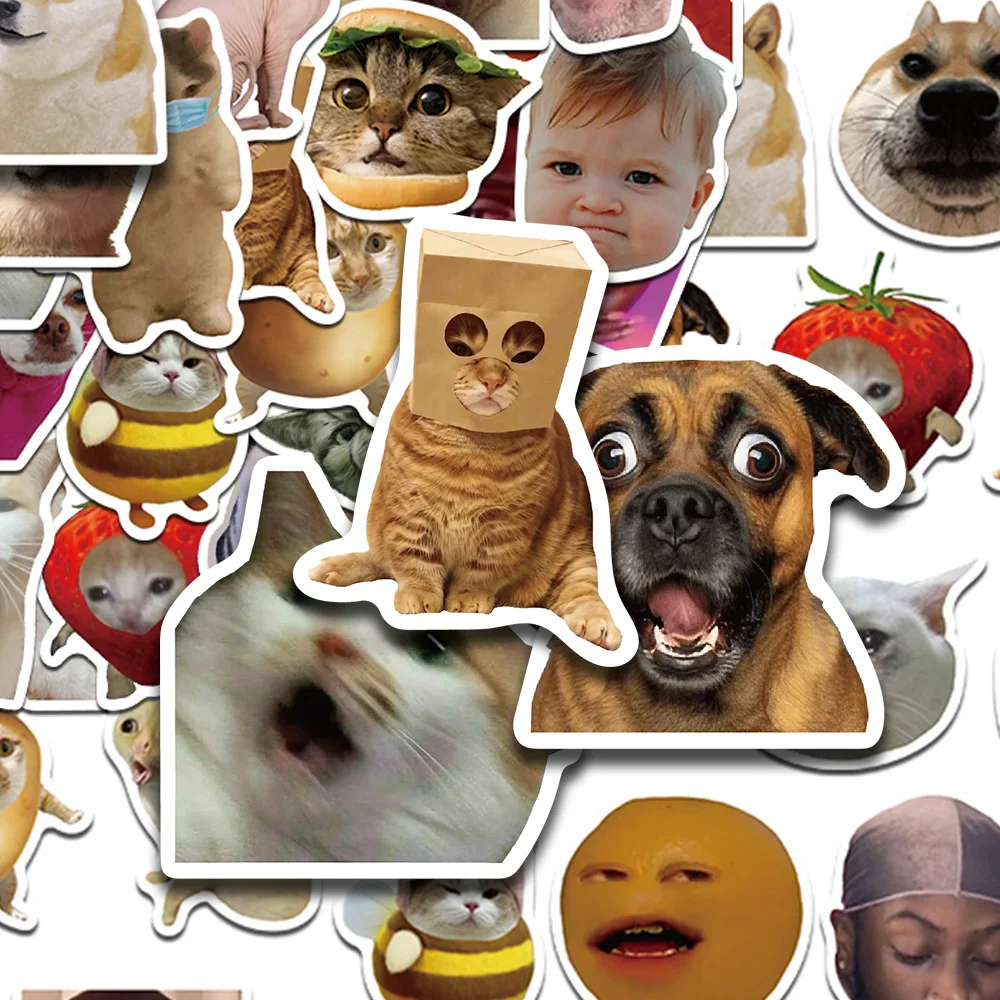 50pcs Cartoon Cute Expressions Stickers Decals For Phone Scrapbook Luggage Helmet Guitar DIY Graffiti Stickers Creative Gifts