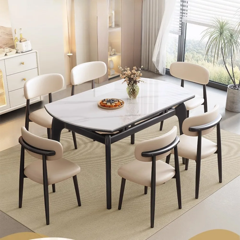 

Waterproof Chaire Dining Table Modern 8 People Extenable Marble Dining Table Luxury Organiser Set Sala Da Pranzo Home Furniture