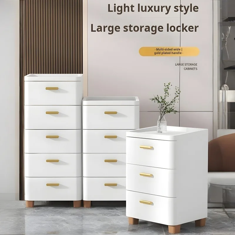 

Thickened Drawer Storage Cabinet Clip Type Bedside Organizer for Bedroom Living Room Table Nightstand Clothes Toys Storage Box