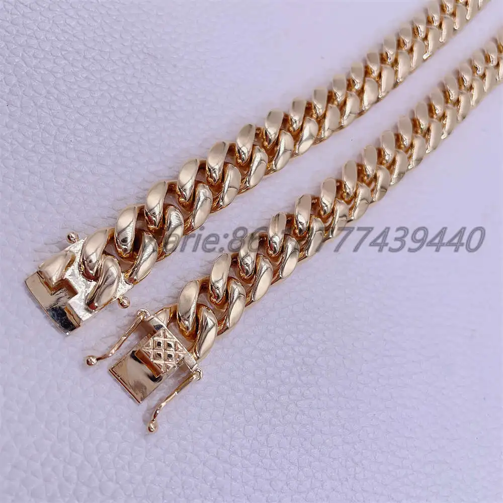 Luxury Luxury Hip Hop Jewelry with Certificate 12mm 20inches Solid Gold Cuban Link Chain 14k Cuban Link Real Gold Necklace.