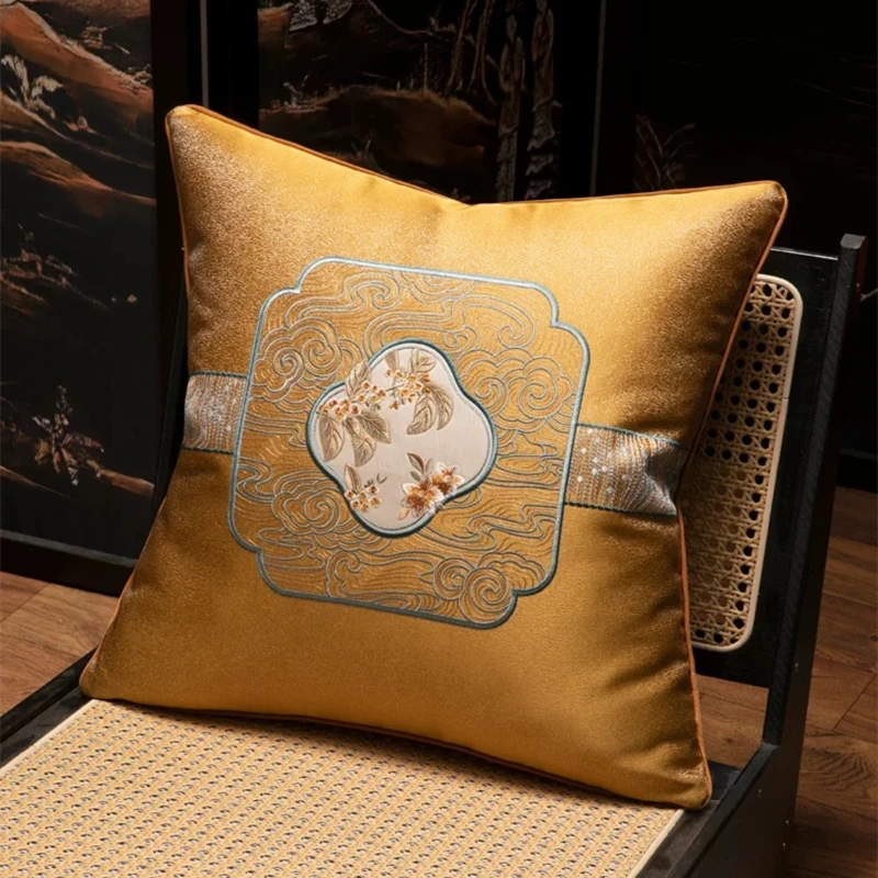 Hinyeatex Luxurious Traditional Chinese Style Pillow Case Jacquard 45x45cm New House gift Chair Cushion Cover 1 Piece Pack