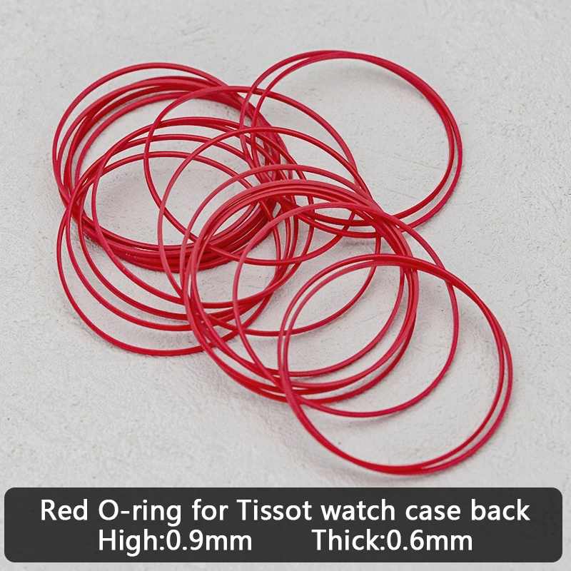 

25-40mm Watch Case Back Gasket for Tissot Case Back Model T035 Couturier 1853 Red O-Ring Waterproof Seal