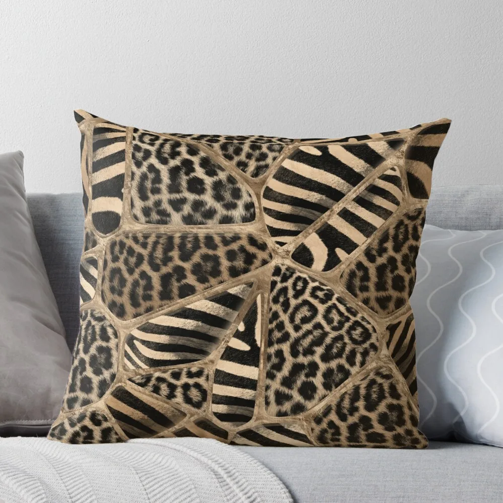 

Animal Print - Leopard and Zebra - pastel gold Throw Pillow Christmas Throw Pillows Covers Custom Cushion