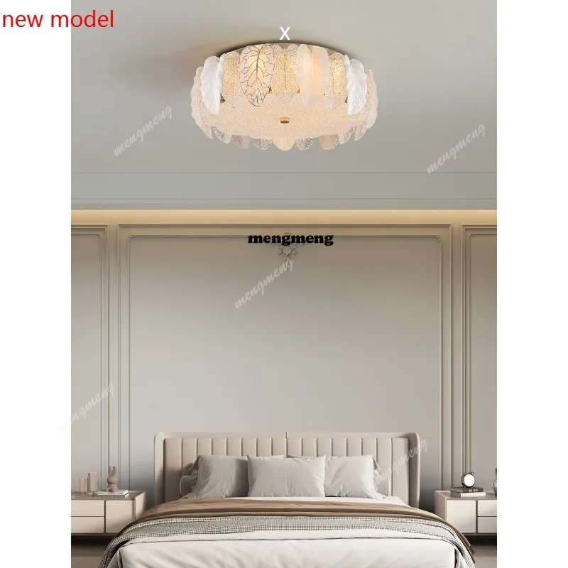 

M138Bedroom light French light luxury glass ceiling light creative leaves full spectrum eye protection study restaurant