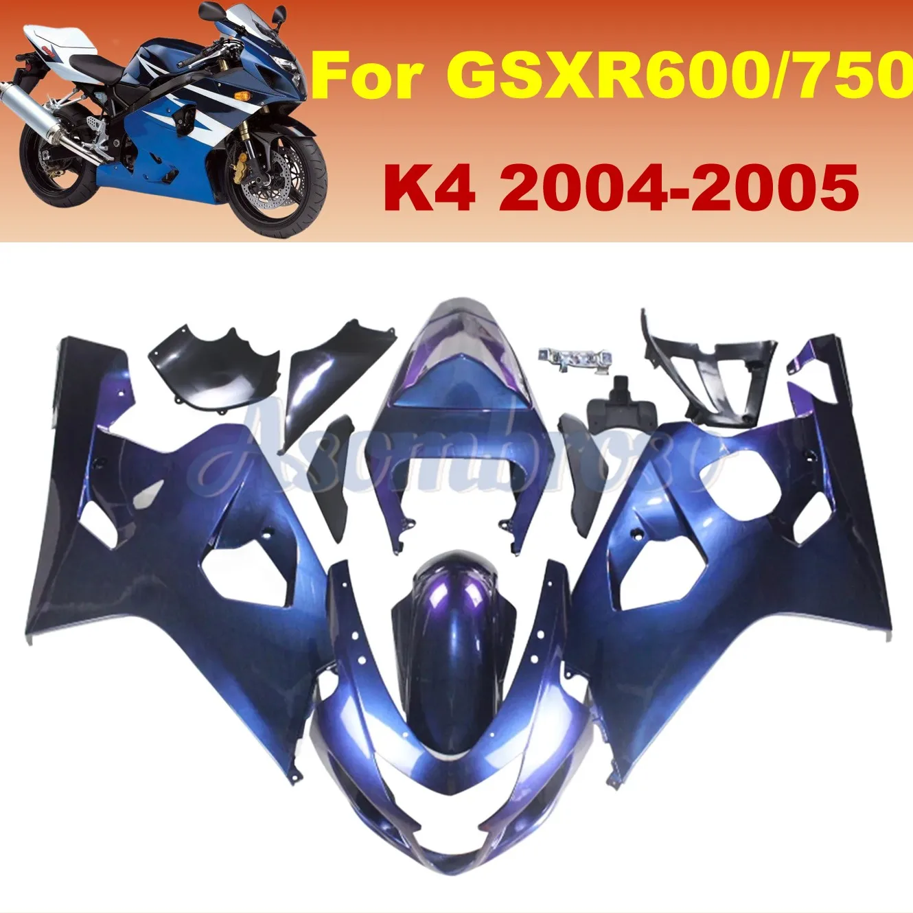 New Motorcycle Fairing Kits Fit For GSX-R600 750 04 05 GSXR 600 2004 2005 K4 GSXR600 ABS Injection  Chameleon Full bodywork