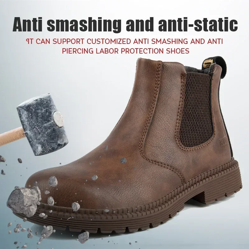 DurableOne Set Of Steel Toe Anti Impact And Anti Puncture Rubber Sole Anti Slip And Wear-resistant Work Shoes For Shipping