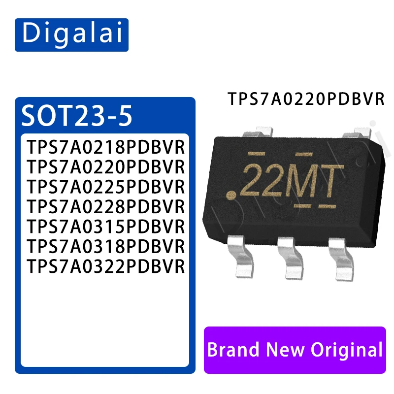 5pcs TPS7A0220PDBVR TPS7A0322 TPS7A0318 TPS7A0315 TPS7A0225 TPS7A0228 TPS7A0218 SOT23-5 LDO Linear regulator chip