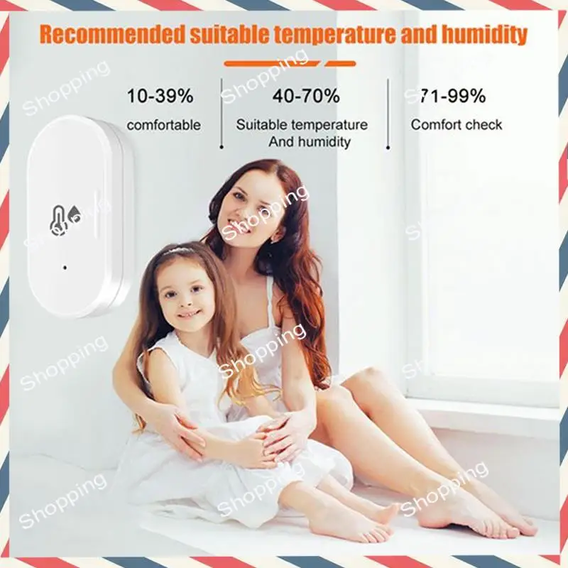 M20K 2Pcs Tuya Zigbee Smart Temperature & Humidity Sensor Outdoor Hygrometer Thermometer Mini Temperature Humi