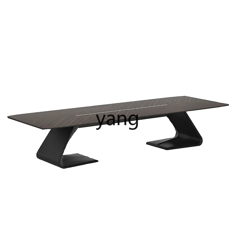 

LTT black sandalwood conference table modern simple training table large conference room long table and chairs