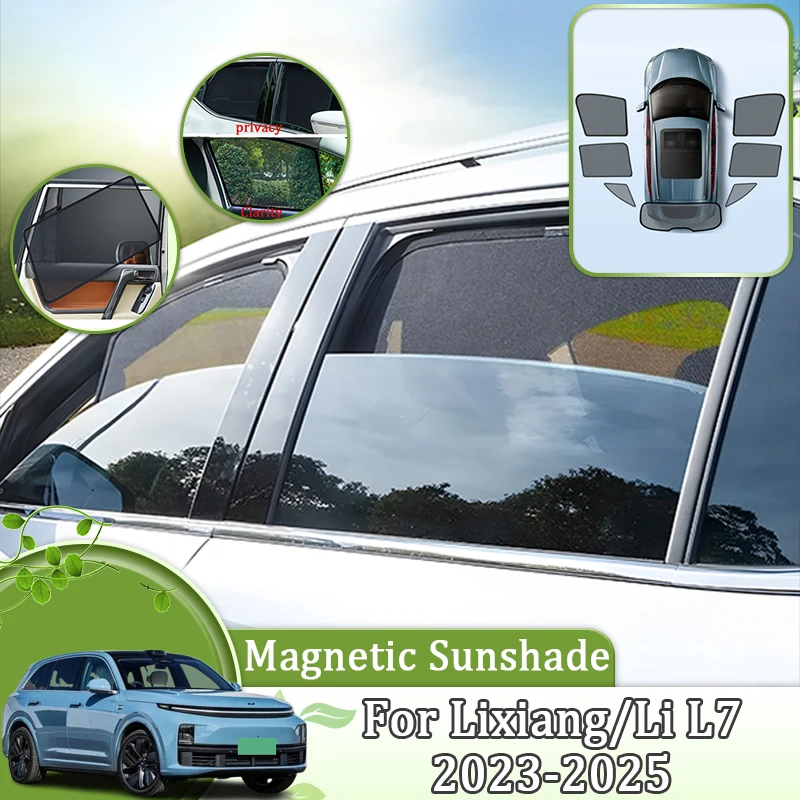 

For Lixiang Li L7 Car Accessories 2023 2024 2025 Magnetic Windshield Frame Privacy Blind Curtain Anti-UV Sunshades Car Accessory