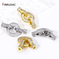 Trendy 18K Gold Plated Brass Pearl Clasps Connector Fastener Lock Clasps For DIY Needlework Beading Jewelry Making Accessories