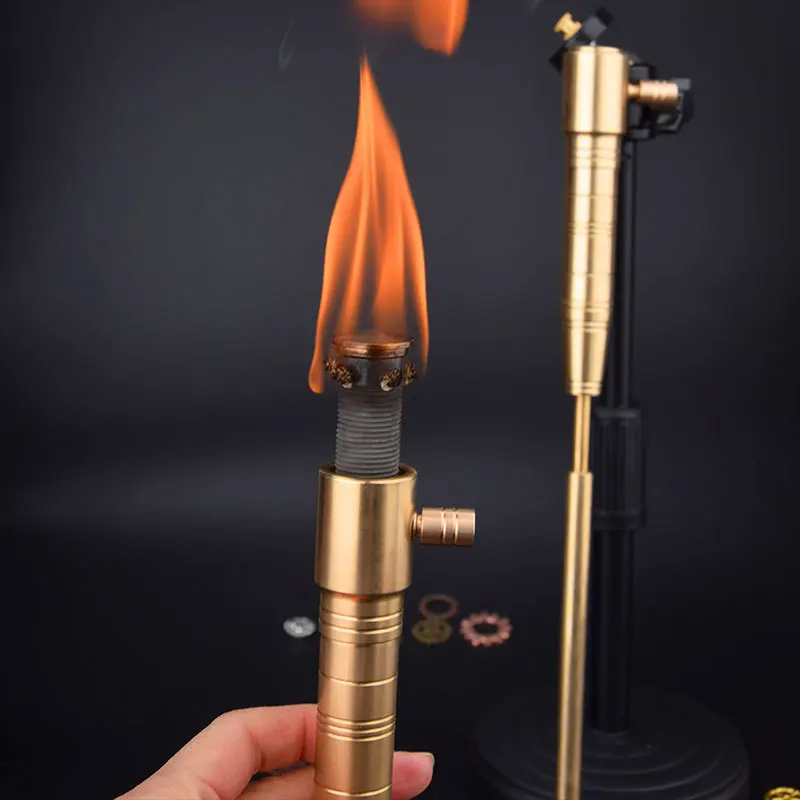 Metal Handmade Heavy Trench Torch Kerosene Lighter Unique Ignition Method Outdoor Survival Smoking Accessories Gadgets For Men