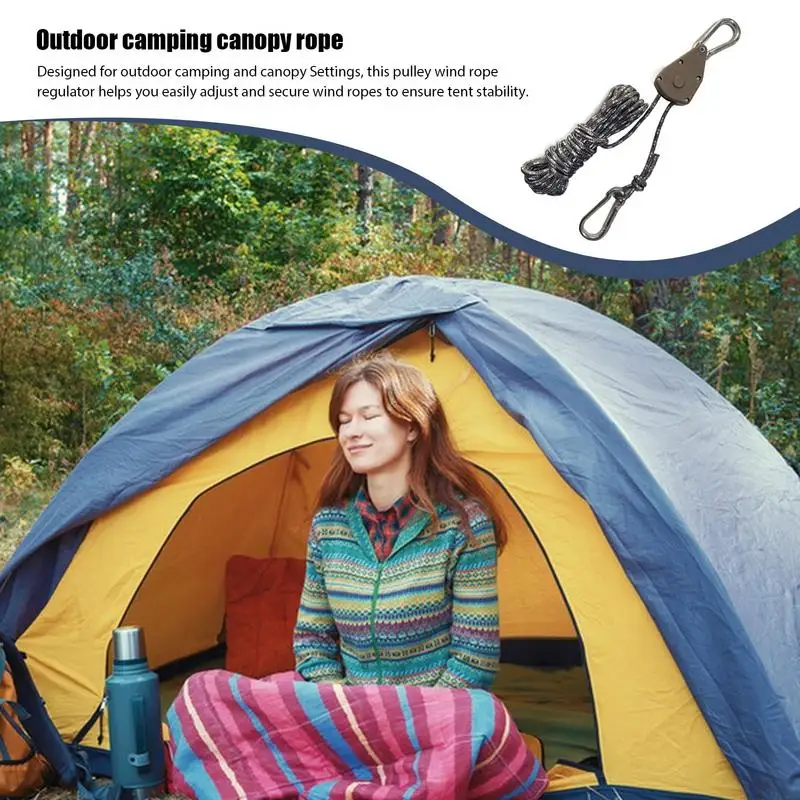 

Camping Tent Rope Heavy Duty Camping Rope Adjustable Tent Rope Strong Wind Rope Weatherproof Hiking Rope For Outdoor Hiking