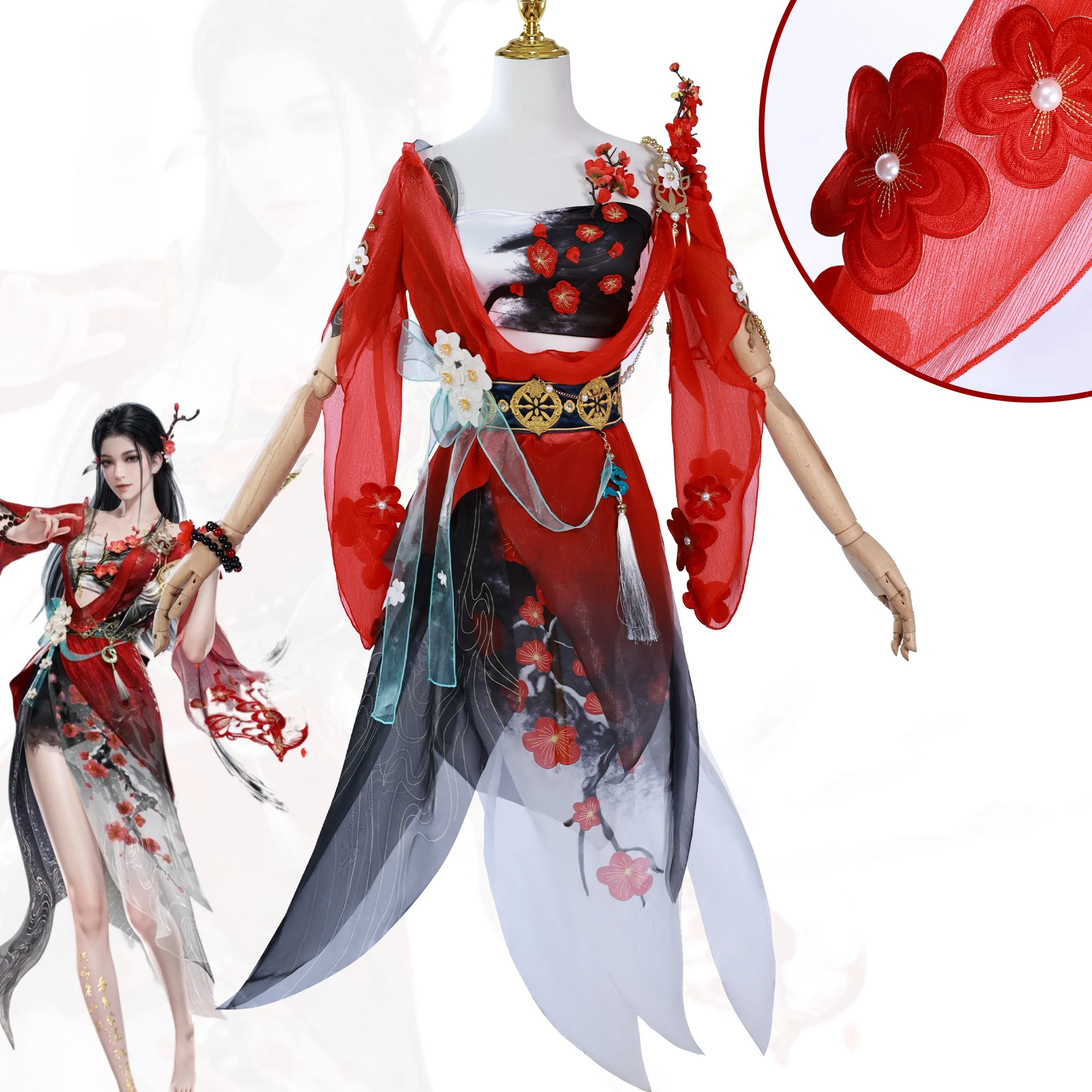 Anime Naraka: Bladepoint Lu Yun Yu Xiao Gu Qing Han Cosplay Costume Anime Little Sexy Dress Halloween Costumes Party Suits