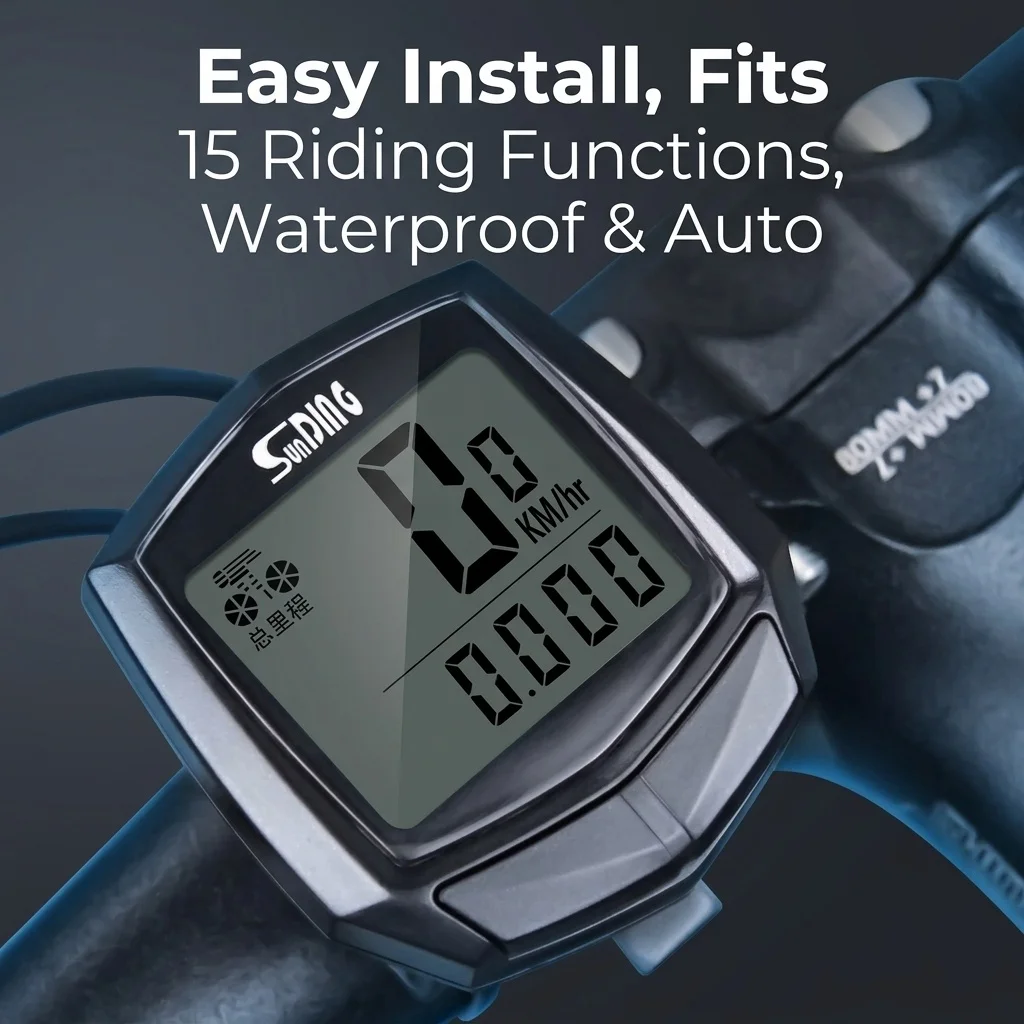 Tachimetro per bicicletta con cavo, tachimetro digitale a LED, contachilometri, touchscreen, tachimetro per bicicletta impermeabile con retroilluminazione