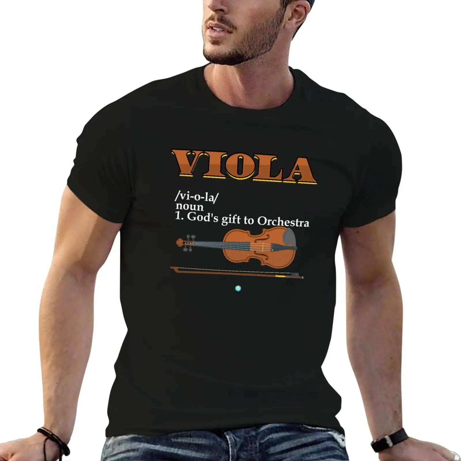 Funny Viola Classical Music Lover Gift T-Shirt Work Wear Simple Tee Shirt