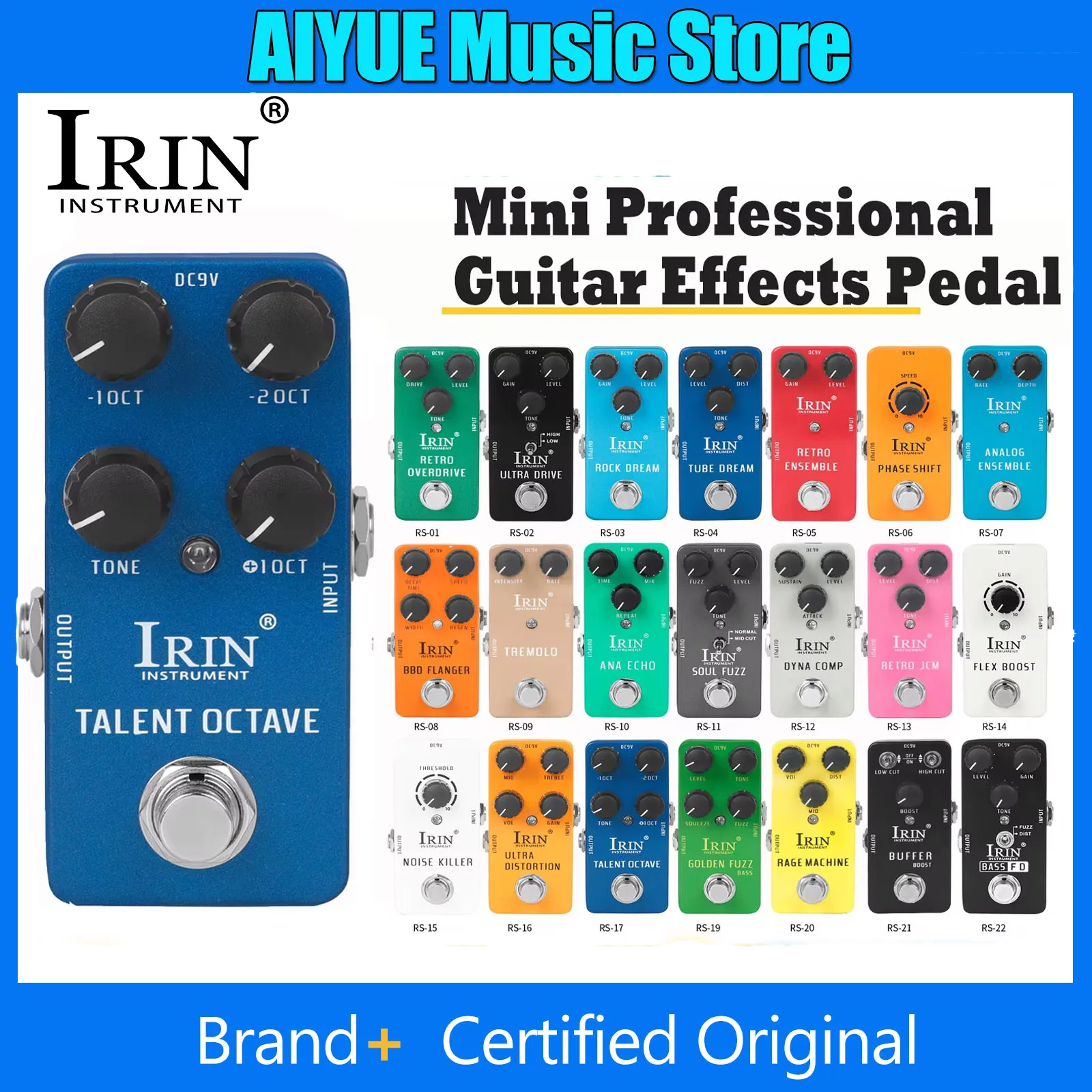 

Педаль эффектов для электрогитары IRIN True Bypass Fuzz/Overdrive/Distortion/Ensemble/Flanger/Tremolo, педаль эффектов, детали гитары