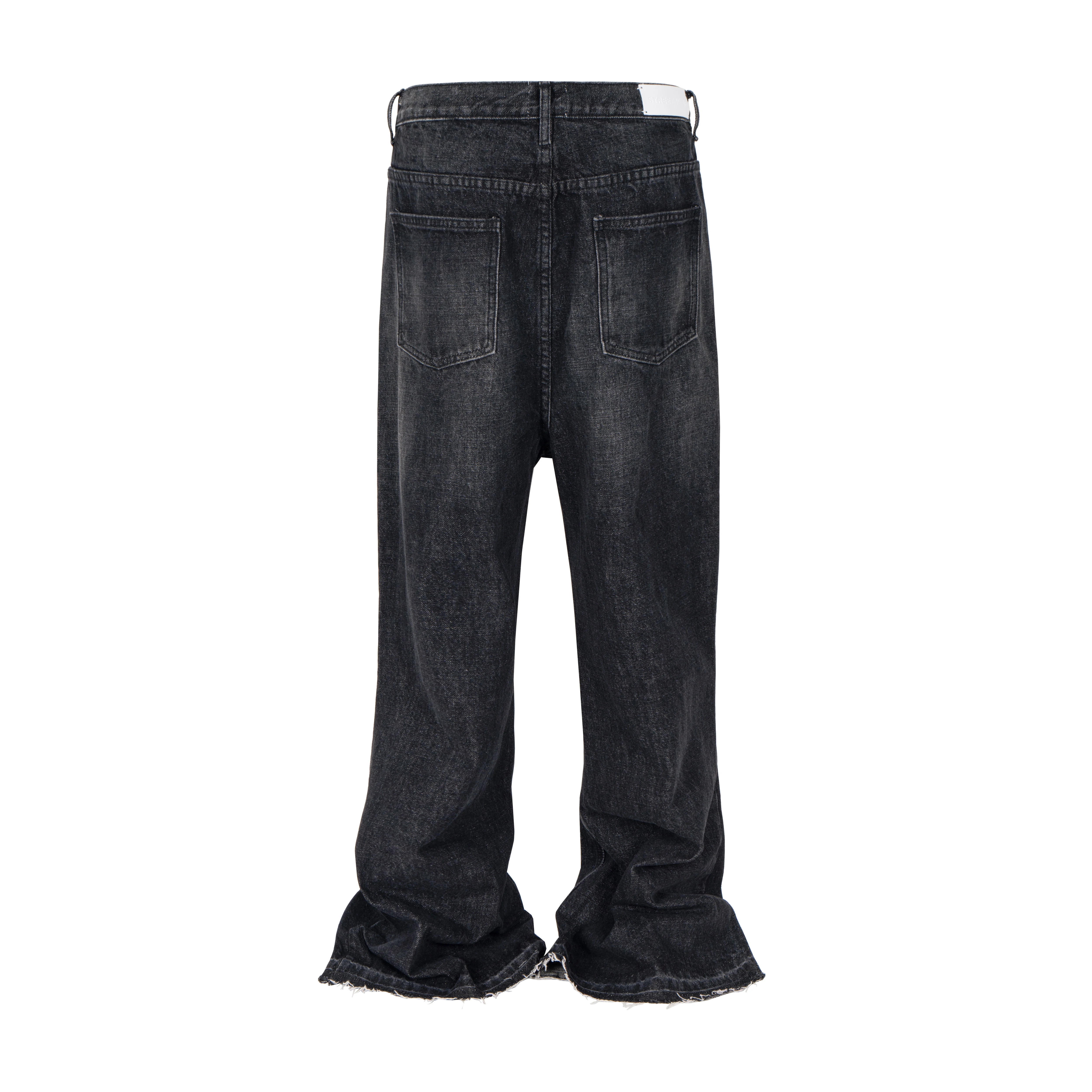 Distressed Vintage Hole Ripped Blue Flare Jeans Pants for Men and Women Streetwear Casual Baggy Denim Trousers Oversized Cargos