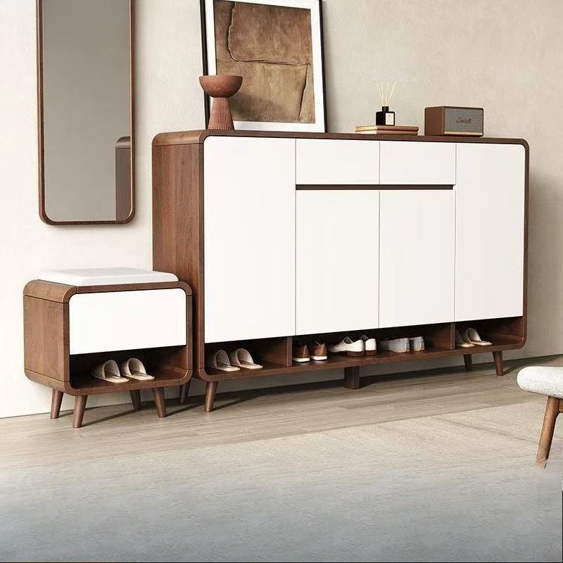 

shoe change stool, new for home use, large capacity in the doorway corridor against the wall