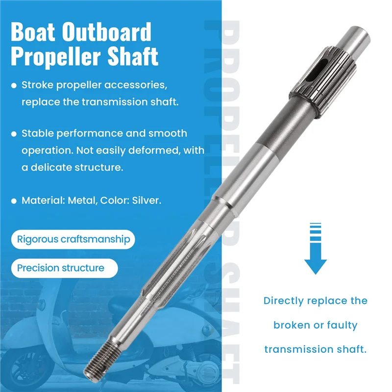 Boat Outboard Propeller Shaft 683-45611-0100 For Yamaha 9.9/15HP 2 Strokes Propeller 1984-2006 Boat Accessories Marine