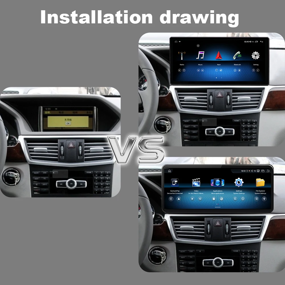 Right Hand Drive GPS For Mercedes Benz W212 E-Class E200 E230 E260 E300 S212 2009-2015 NTG 4.0/4.5 Wireless Carplay Android Auto
