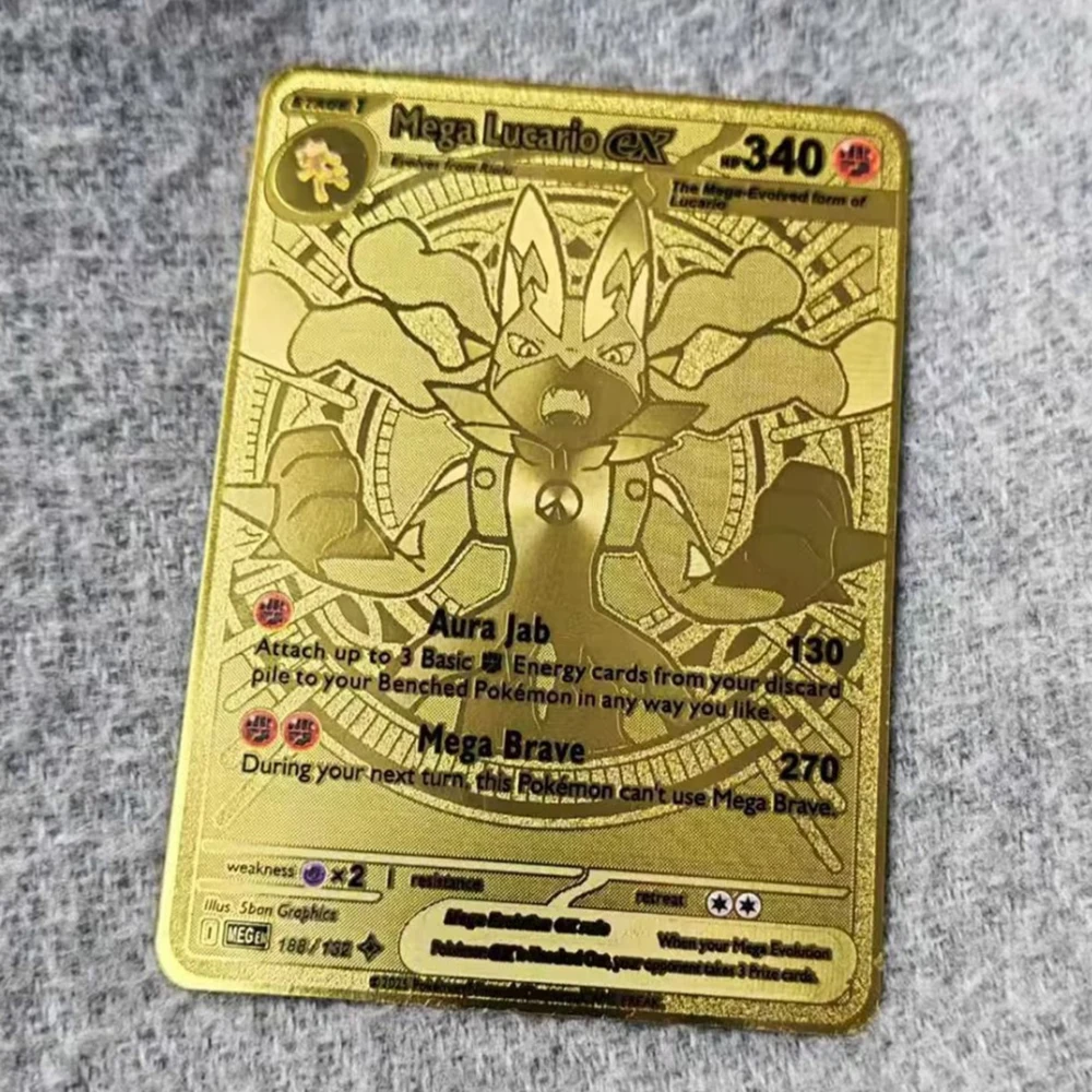 

Коллекционные металлические карты Покемон 2026: Мега Драгонайт, Чаризард EX MEGA EN 130/094, 295/217, Гиперредкие, PTCG, Коллекционные карточки, Игрушки