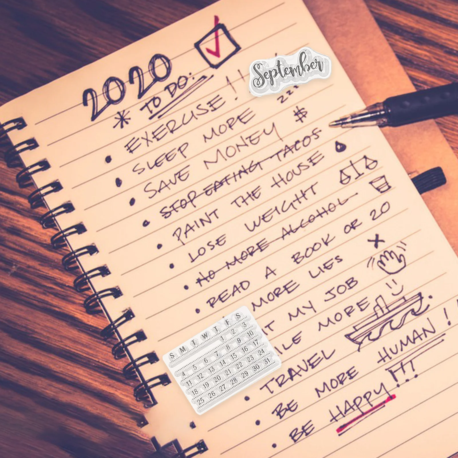 

2Pcs Clear Silicone Calendar Stamps for DIY Planner Decoration Stamp Set for Scrapbooking Card Making Journaling