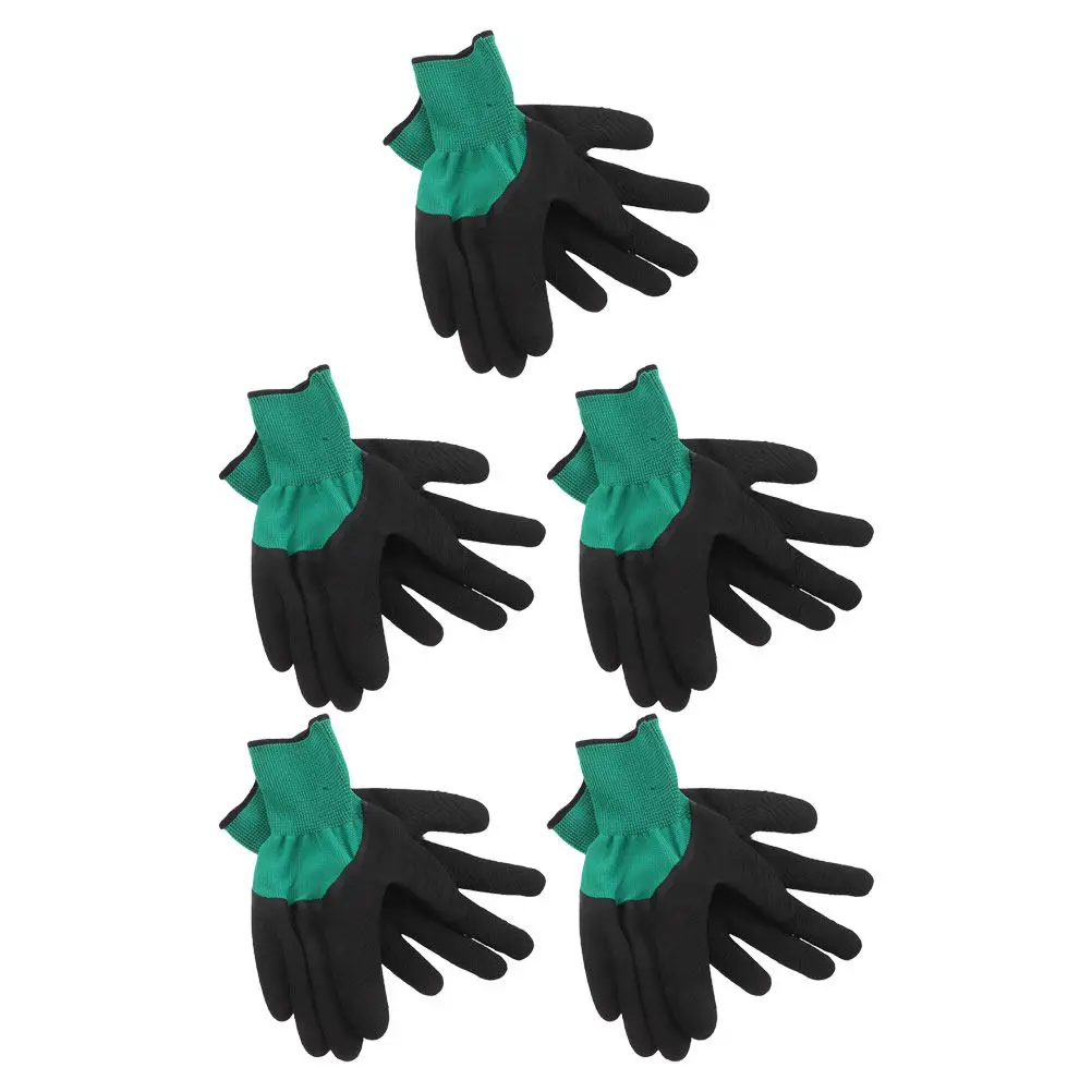 5Pairs Animal Handling Gloves Small Pet Breathable Flexible Five-Finger Design Reusable Easy Clean Anti Scratch Bite
