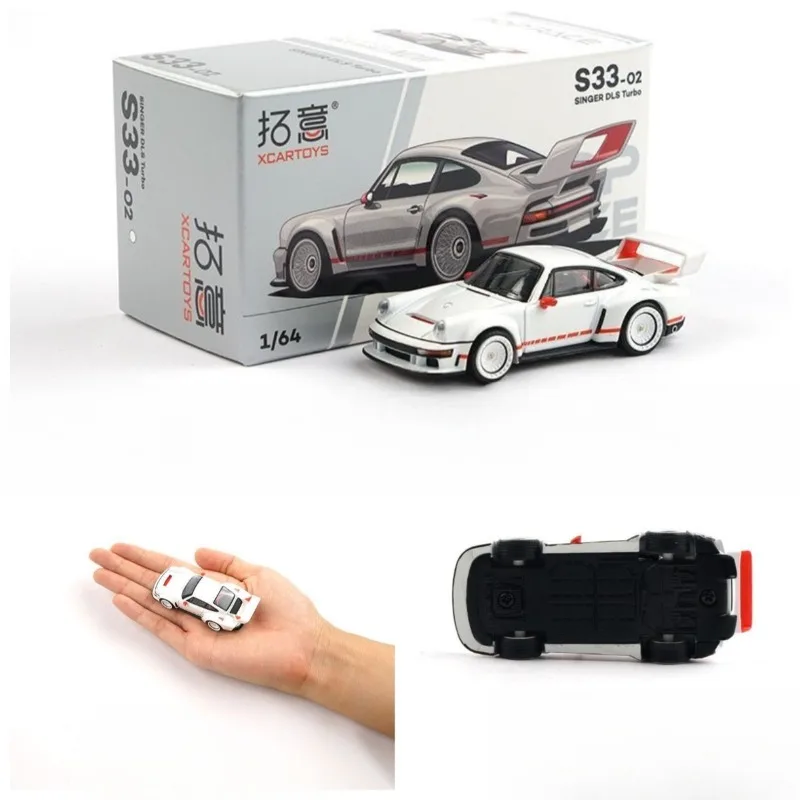 XCARTOYS POPRACE 1/64 Porsche SINGER DLS Turbo White Diecast Collectible Model S33-02 For Hobbyists