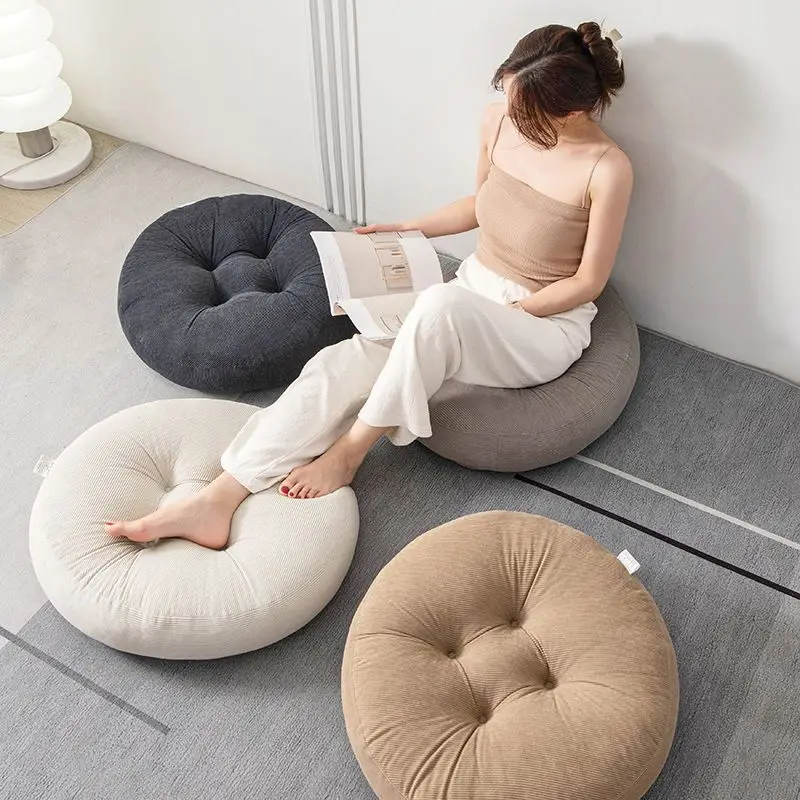 Lazy Cushion, Thick Circular Fabric Cushion, Balcony Tatami, Floating Window, Floor, Large Size，Cushion，Home Textile，Home Garden