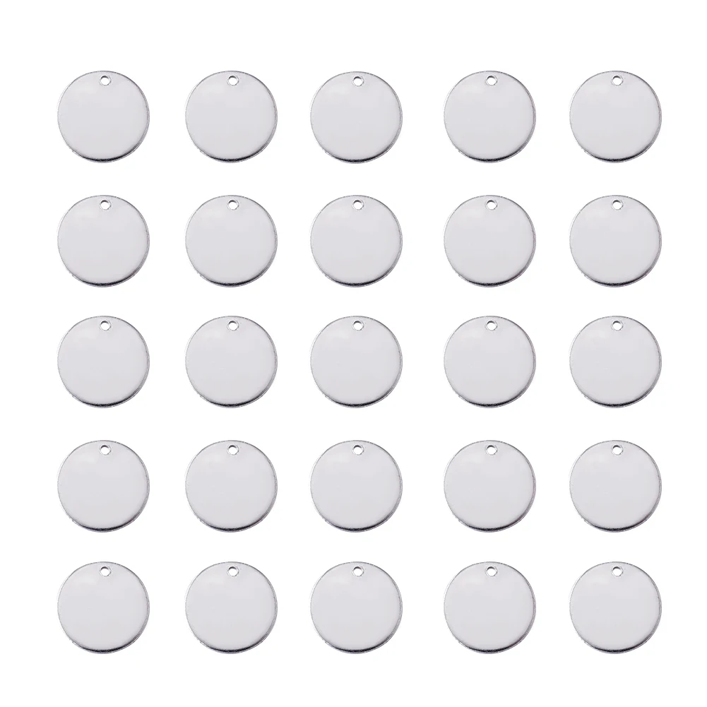 

100pcs 304 Stainless Steel Round Stamping Blank Tag Pendants Charms for Bracelet Necklace Pendant Jewelry DIY Crafts Making