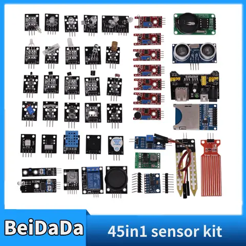 45 In 1 Sensors Modules Starter Kit For Arduino, Better Than 37in1 Sensor Kit 37 In 1 Sensor Kit Whit Box