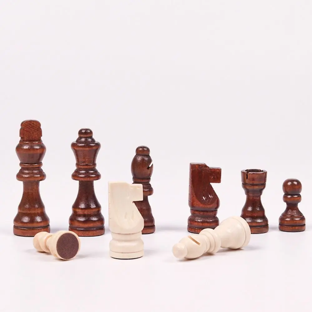 

32 Pieses Wooden Chess Sports Wood Chess Pieces Only No Board King Height Chess Wood Chessmen