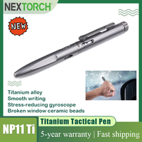 NEXTORCH EDC Tool Pen NP11 Ti Titanium Tactical Pen, Self Defense Pen, Ceramic beads with window breakers, for 98mm long refills