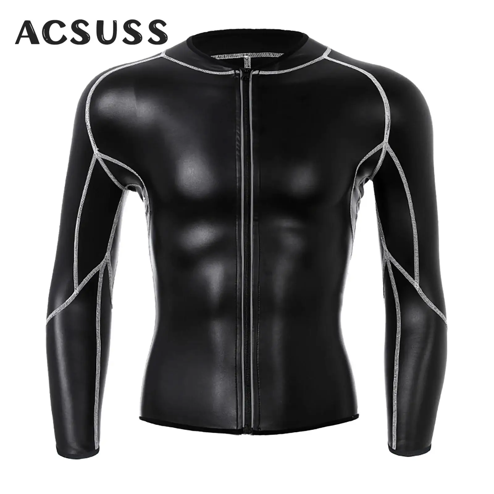 Men Motorcycle Compression T-shirt Top Racer Long Sleeve Enhancing Muscle Shirt Vest Tank Top Gym Athletic Training Workout Tees