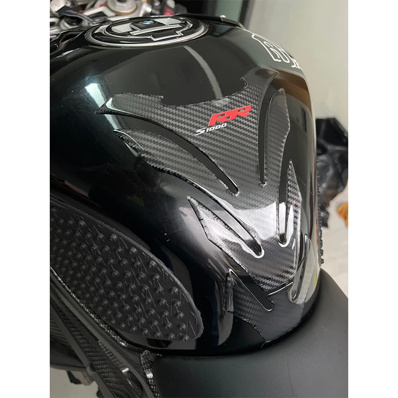 3D Carbon Fiber Motorcycle Fuel Tank Pad Cover Protector Decal Stickers For BMW S1000RR S1000 RR