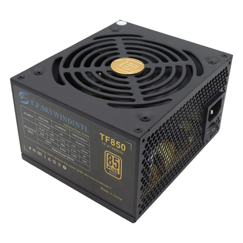 Alimentatore da 850 W 80 Plus Gold PSU Standard Ventola silenziosa da 120 mm Fonte di alimentazione per computer ATX non modulare per server PC desktop da gioco