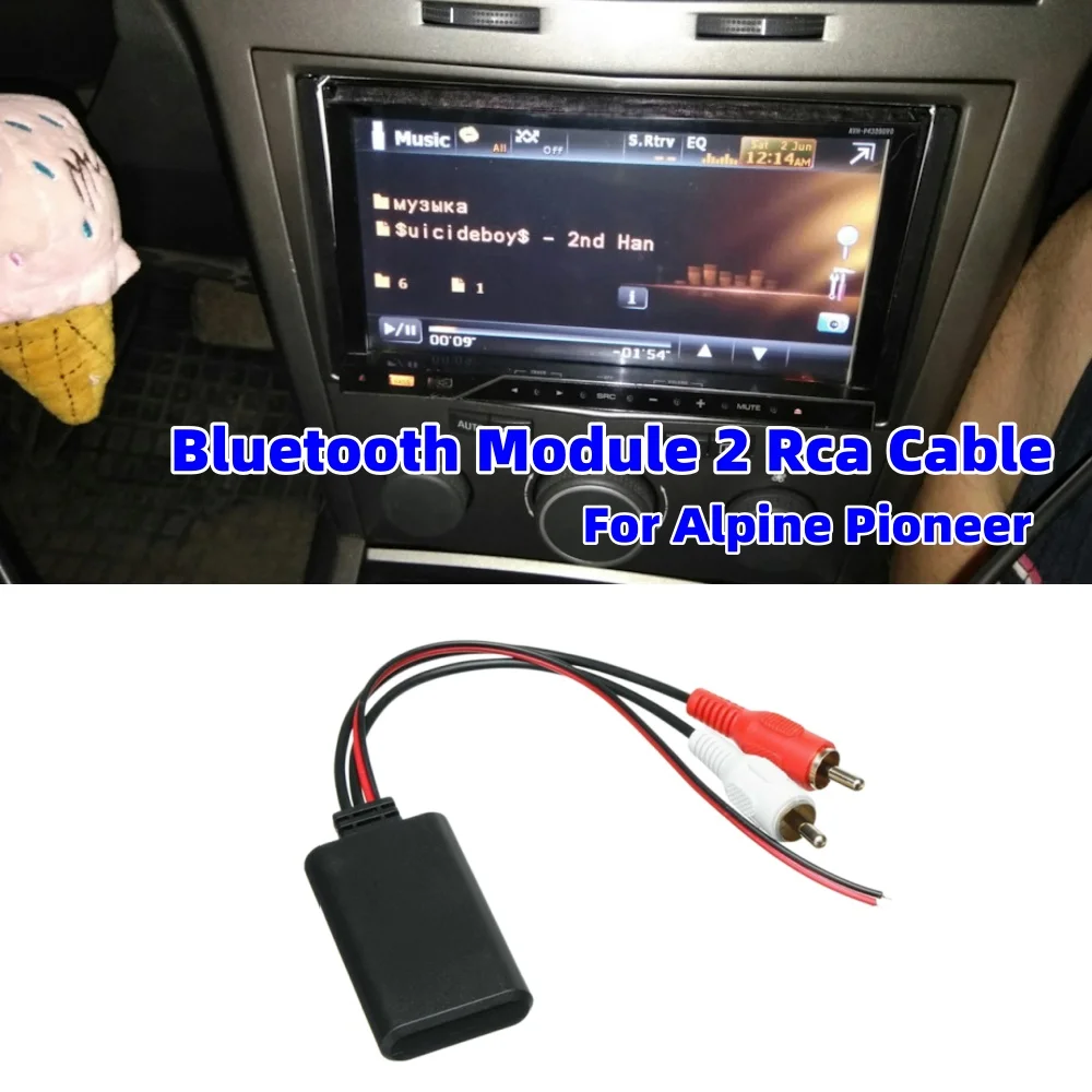 Car Wireless Bluetooth Module 2 Rca Cable Universal Music Adapter Rca Aux Auxiliary Cable Stereo Convenient For Alpine Pioneer