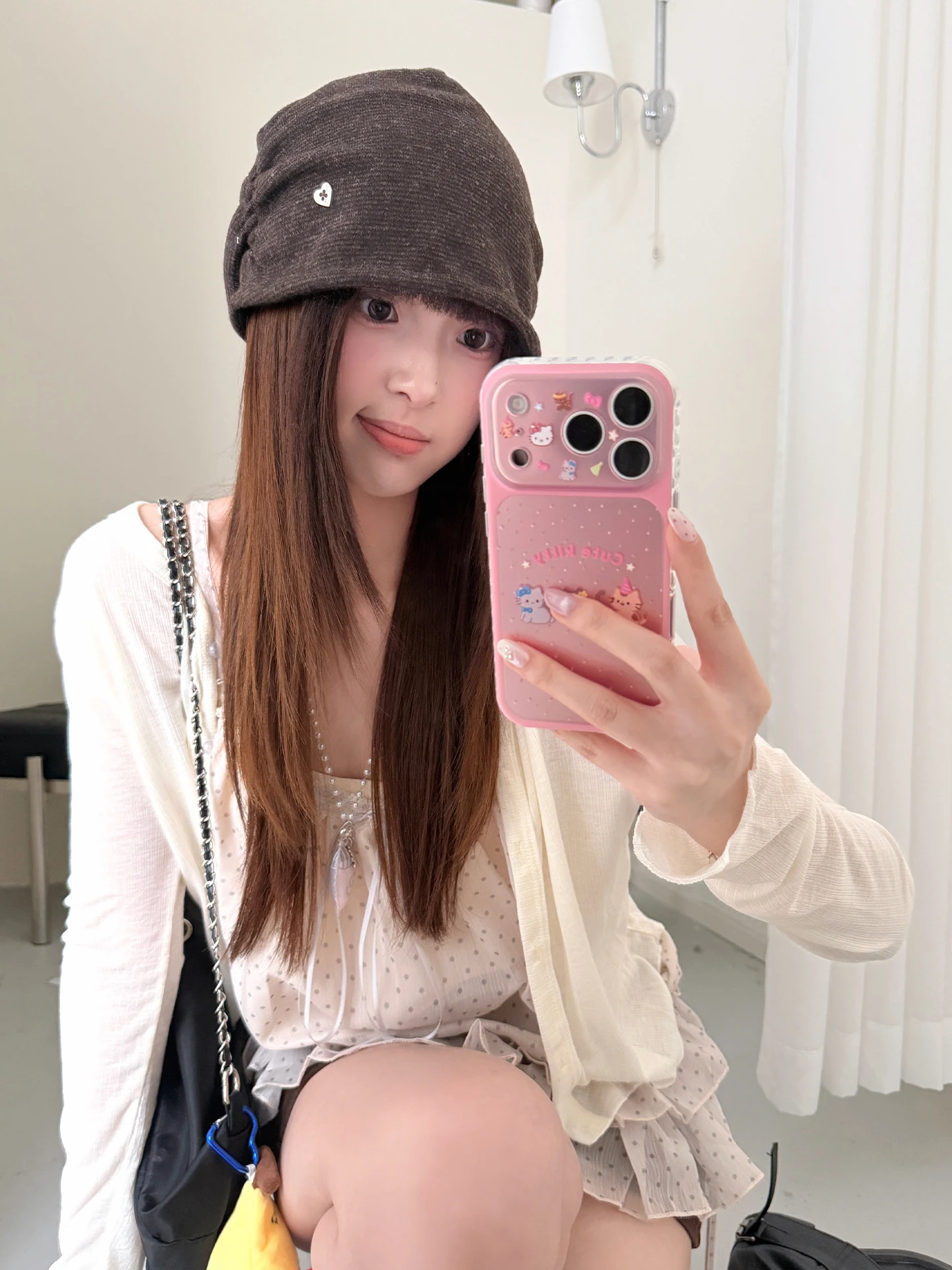 Japanese Lazy Style Solid Color Knitted Slouchy Beanie Women's Autumn Pleated Slimming Face-Framing Beanie Full Coverage Hat