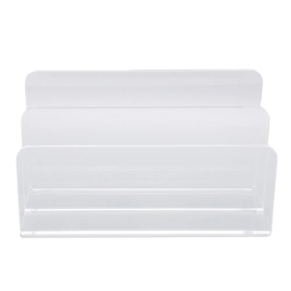 Modern Transparent Mail Sorter Acrylic 17.5x7.5x9.5cm Desktop Letter Holder Envelope Folder Rack Office Use
