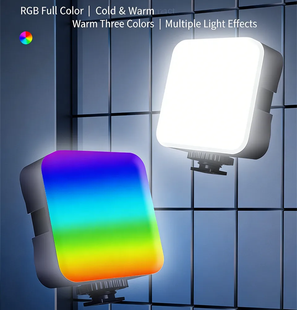 For Camera Smartphone GoPro Laptop Selfie Adjustable RBG Lamp Pocket RGB Fill Light Portable LED Light Video Mini Fill Light