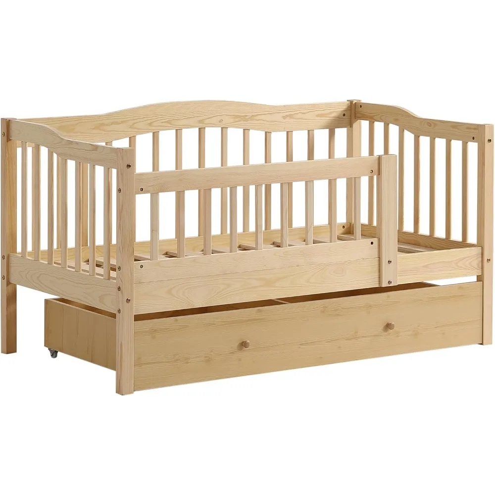 

Modern Sturdy Hardwood Frame with Bottom Drawer & Side Car Spacious & Stylish for Kid's Rooms