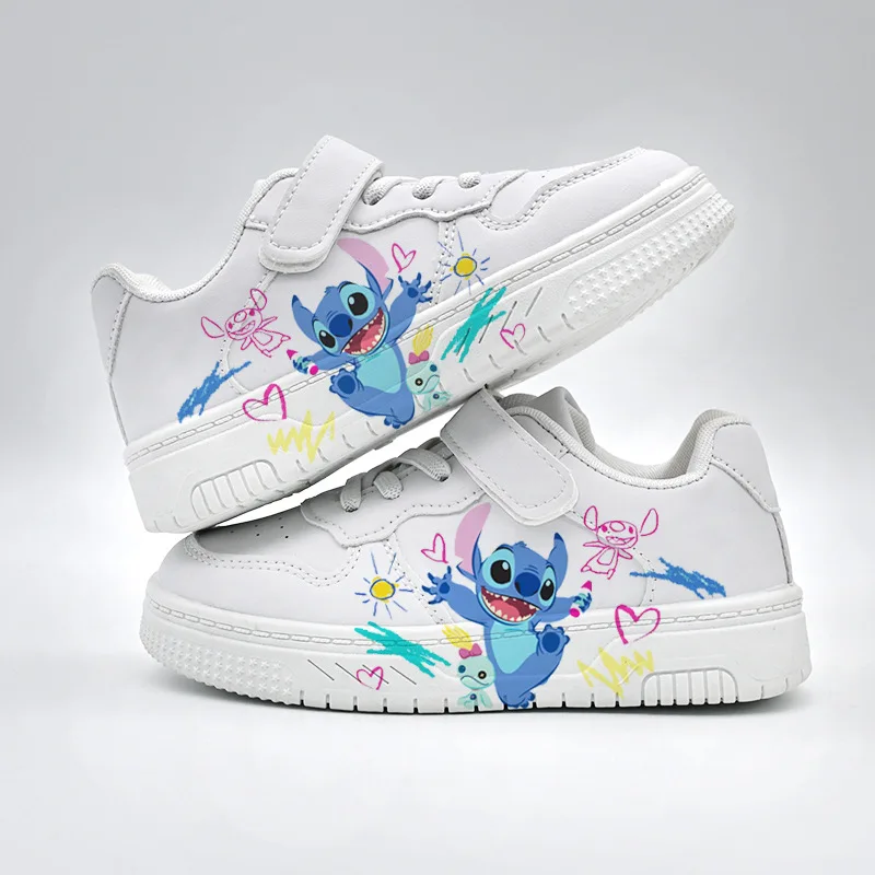 Zapatos deportivos de dibujos animados de Disney Stitch para estudiantes, zapatillas de deporte de Anime, zapatos Kawaii para niñas, zapatos de ocio antideslizantes para primavera y otoño