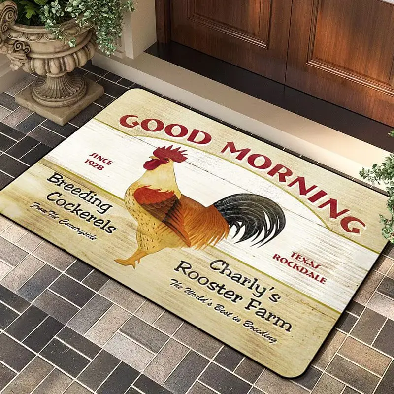VIKAMA Fall Door Mat Pumpkin Maple Leaf Print Welcome Rug Non Slip For Entryway Front Door Indoor Outdoor Holiday Home Decor